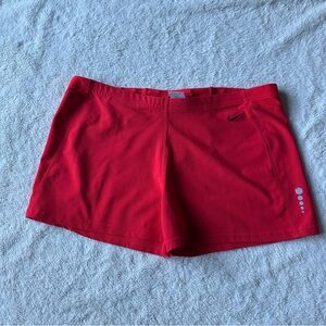 Nike Women’s Running Athletic Red Shorts Drawstring Waist Dri-Fit L 3” NWT